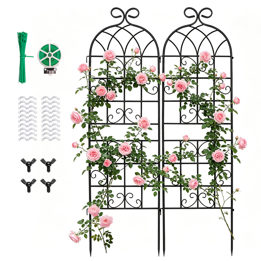 2 Pack 71" x 20" Metal Garden Trellis for Climbing Plants Outdoor, Heavy Duty Plant,Perfect for Climbing Roses, Clematis, Honeysuckle, Cucumbers, Pole Beans, Grape Vines and Flowering & Vines