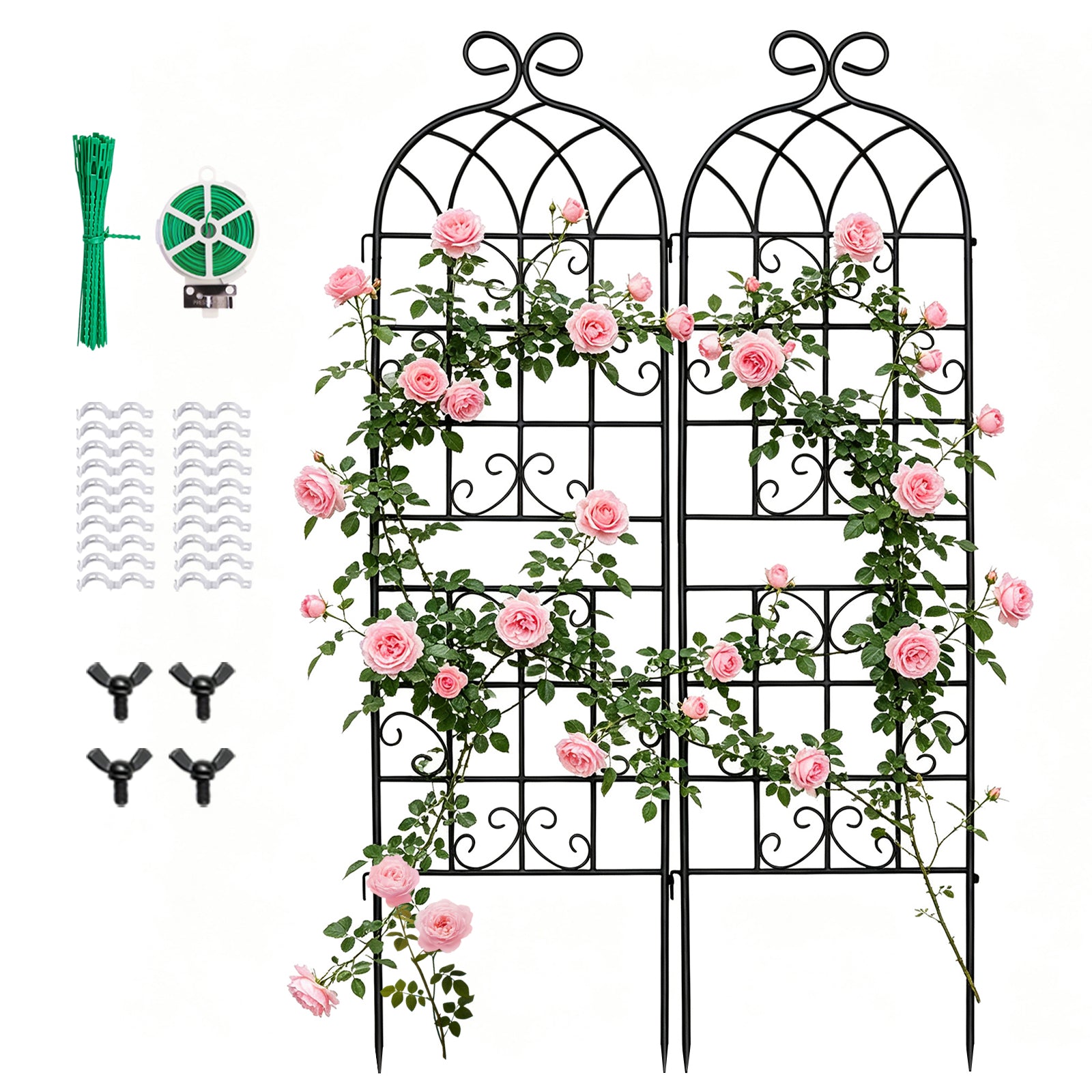 2 Pack 71" x 20" Metal Garden Trellis for Climbing Plants Outdoor, Heavy Duty Plant,Perfect for Climbing Roses, Clematis, Honeysuckle, Cucumbers, Pole Beans, Grape Vines and Flowering & Vines