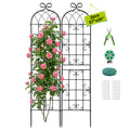 2 Pack 87.8x20in Rustic Iron Arch Decoration Garden Trellis with Black Metal Coating – Perfect for Supporting Climbing Plants Outdoor, Roses, Vines, Flowers, and Vegetables.