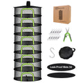 (8 Layers-23.62'') Herb Drying Rack Hanging Mesh Net - 8 Tier plant drying rack Foldable Design with U-Zipper, Bonus Pruning Shears & Plant Hooks for Garden Herbs, Vegetables, Fruits, Flowers & Dried Foods