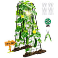 50"x17" A-Frame Cucumber Trellis for Raised Bed, Heavy Duty All-Metal Support for Climbing Plants, Cucumbers, Tomatoes & Beans, Easy Assembly, with Bonus Shears & Accessories, 1 Pack, Black,