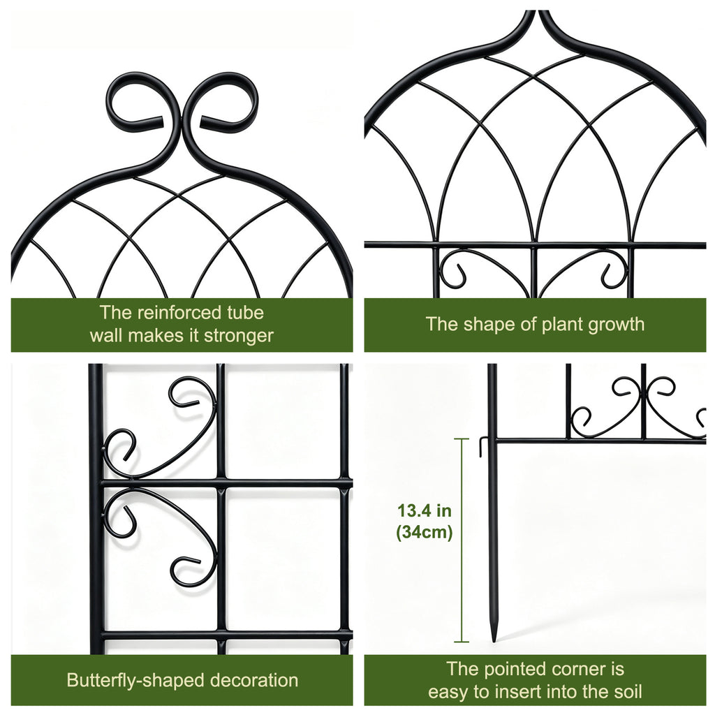 4 Pack 87.8" H x 20" W Metal Garden Trellis for Climbing Plants Outdoor, Black Lattice Panel, Sturdy Plant Support for Roses, Vines, Cucumbers & Vegetables