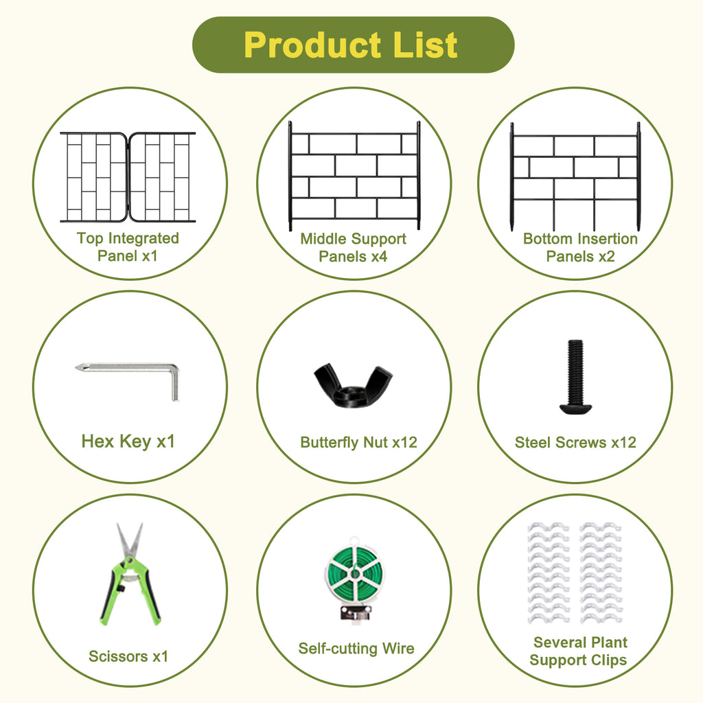 50"x17" A-Frame Cucumber Trellis for Raised Bed, Heavy Duty All-Metal Support for Climbing Plants, Cucumbers, Tomatoes & Beans, Easy Assembly, with Bonus Shears & Accessories, 1 Pack, Black,