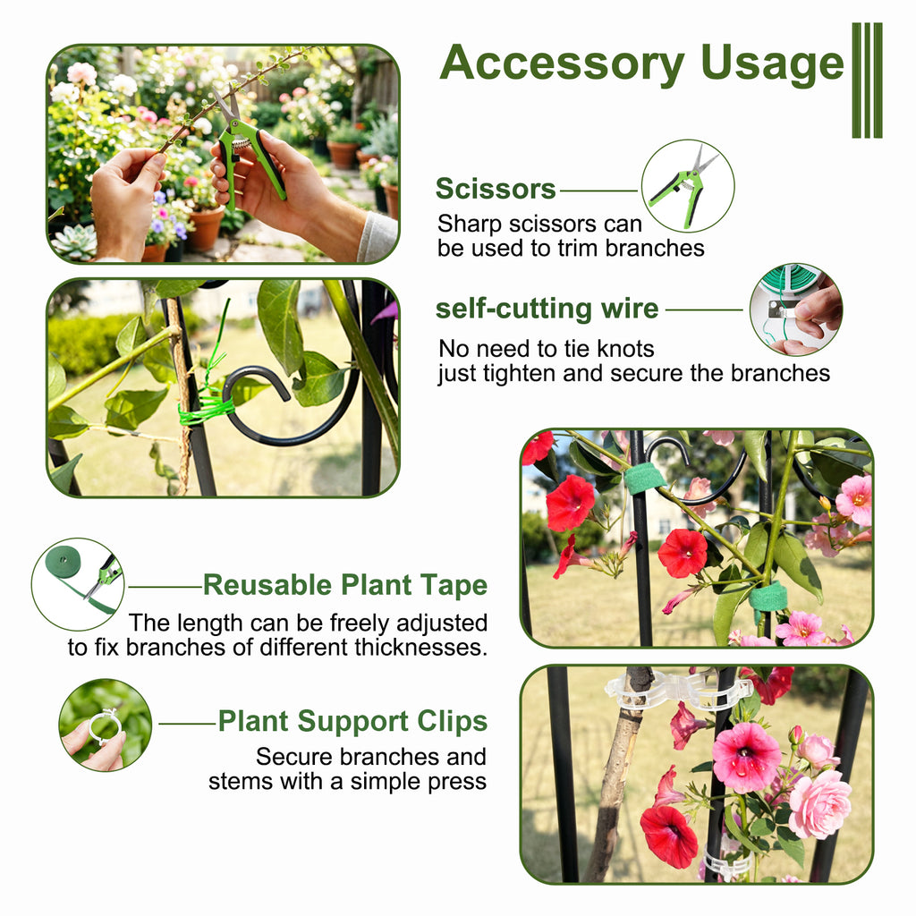 4 Pack 87.8" H x 20" W Metal Garden Trellis for Climbing Plants Outdoor, Black Lattice Panel, Sturdy Plant Support for Roses, Vines, Cucumbers & Vegetables