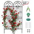 2 Pack 86.7" H x 19.7" W Metal Garden Trellis for Climbing Plants Outdoor, Black Lattice Panel, Sturdy Plant Support for Roses, Vines, Cucumbers & Vegetables