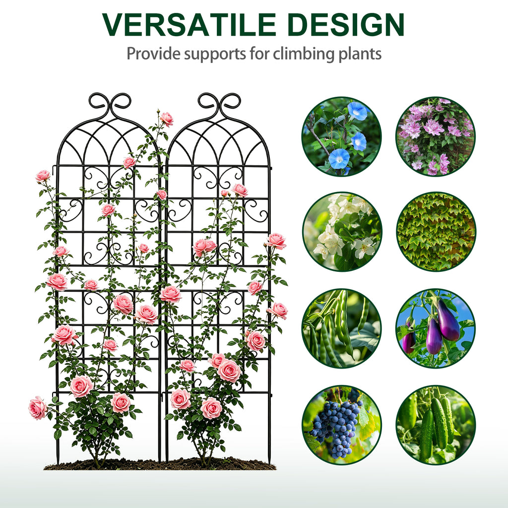 2 Pack 71" x 20" Metal Garden Trellis for Climbing Plants Outdoor, Heavy Duty Plant,Perfect for Climbing Roses, Clematis, Honeysuckle, Cucumbers, Pole Beans, Grape Vines and Flowering & Vines