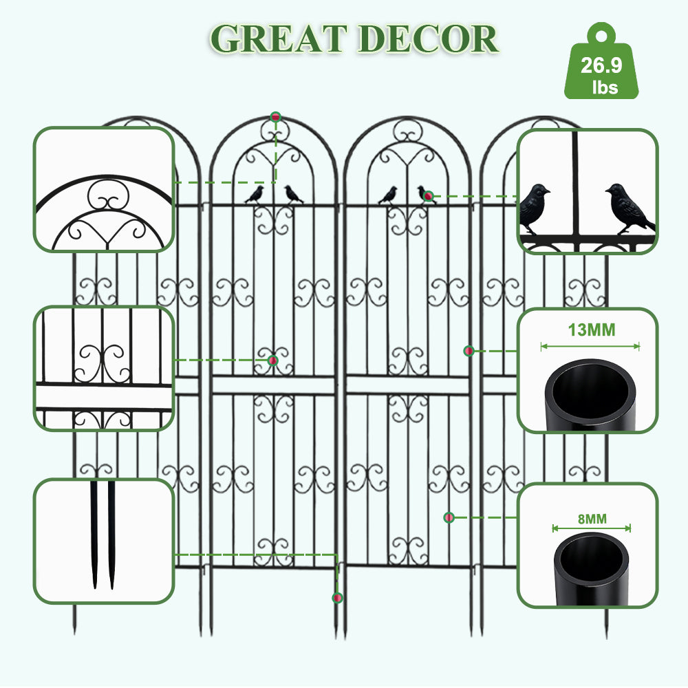 Metal Garden Trellis, 86.7" H x 19.7" W Black Coated Wire Lattice Panel, Sturdy Plant Support for Climbing Roses Vines Cucumbers Vegetables Outdoor Patio Yard (4 Packs)