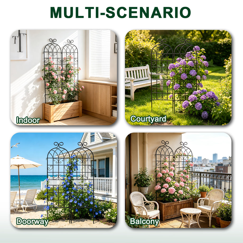 2 Pack 71" x 20" Metal Garden Trellis for Climbing Plants Outdoor, Heavy Duty Plant,Perfect for Climbing Roses, Clematis, Honeysuckle, Cucumbers, Pole Beans, Grape Vines and Flowering & Vines